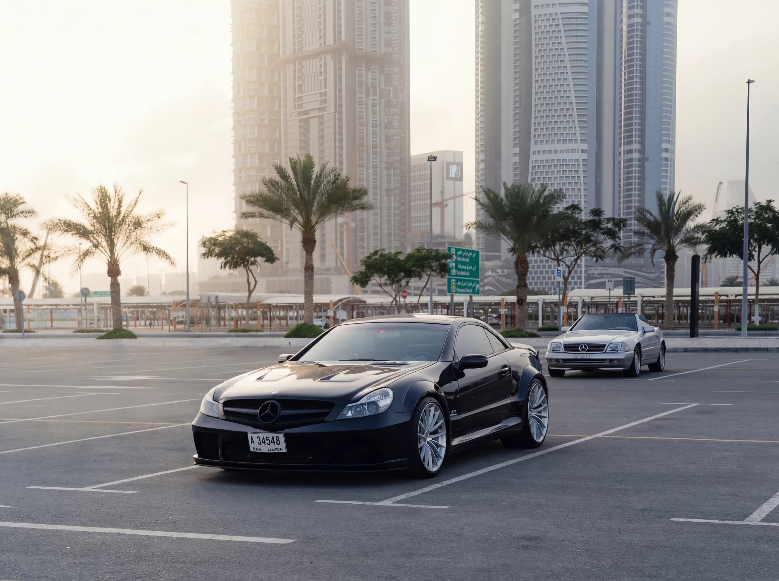 Mercedes-Benz W210 in a wooded setting, dappled natural light.