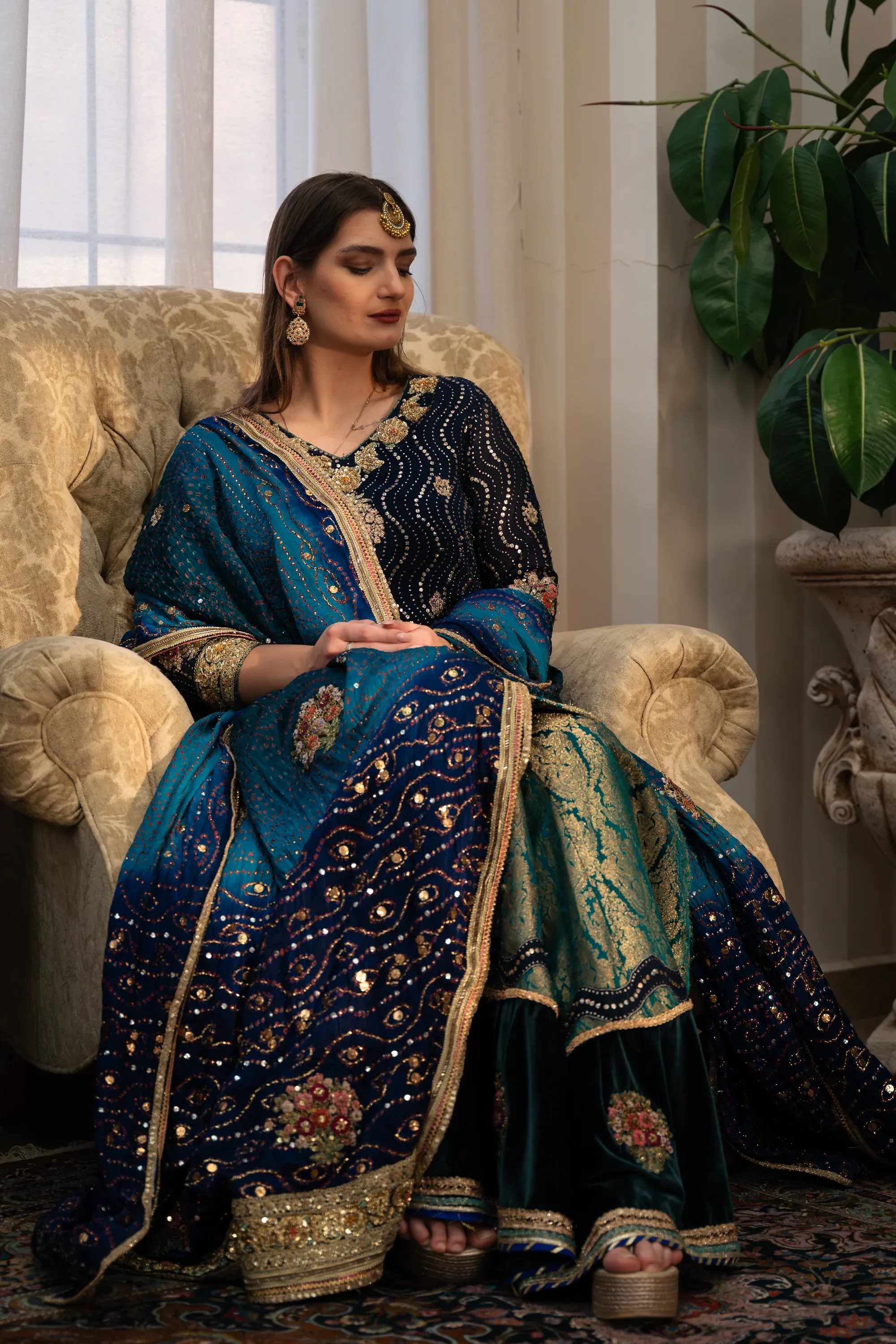 Black and white fashion shot, noir aesthetic.